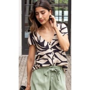 Sanctuary Riveria Button Down Print Cabana Shirt